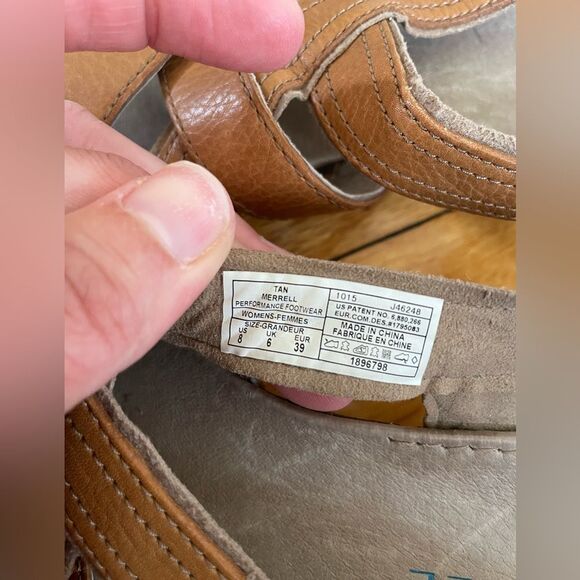 Merrell Bassoon Sandals Sz 8 tan leather - Picture 4 of 7